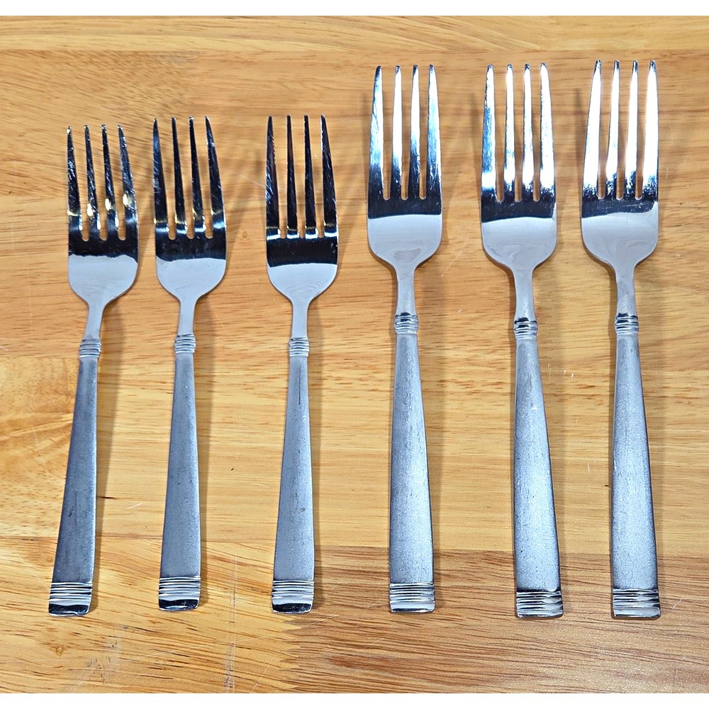 Pfaltzgraff Beckham  Stainless Steel Silver Dinner Fork Set  Dishwasher Safe